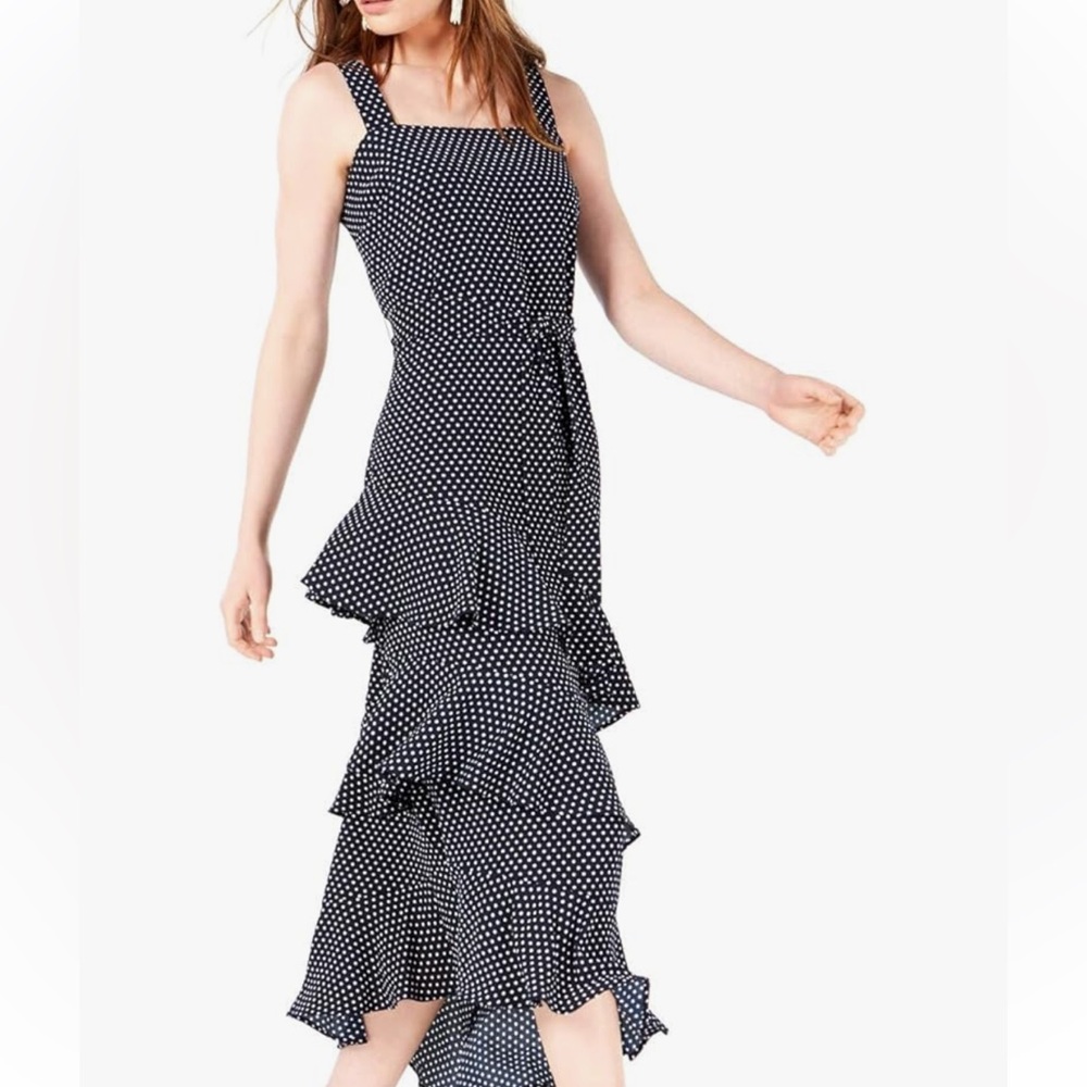 Black Polka Dot Ruffle Sundress - Stylish Summer Dress Size L
